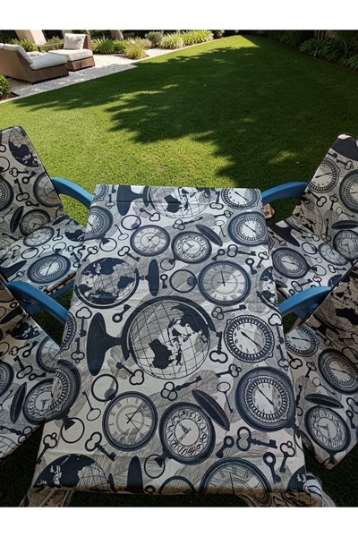 Mor Minder Sandalye Minderi ve Masa örtüsü Fermuarlı lastikli 6'LI 4 Cm Sünge...