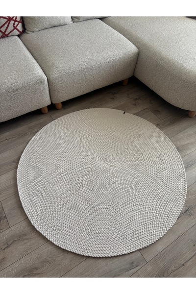 MaVaux Linea Saç Örgü Halı, Kilim Yuvarlak Modern Hasır Halat Özel Tasarım Sa...
