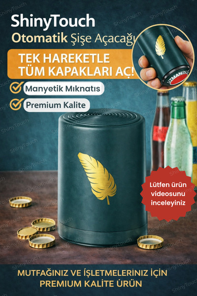 ShinyTouch Manyetik Şişe Kapağı Açacağı(Soda, Gazoz Şişesi gibi tüm metal kap...
