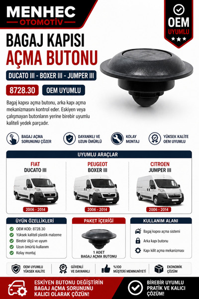Menhec Otomotiv Fiat Ducato Peugeot Boxer Citroen Jumper Bagaj Kapısı Açma Bu...