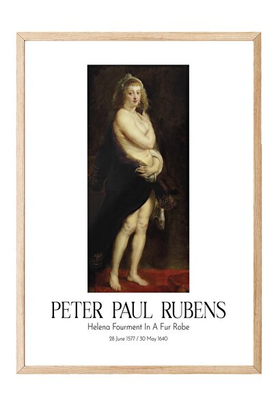 Postifull Peter Paul Rubens - Helena Fourment u krznenom ogrtaču, slika u drv...