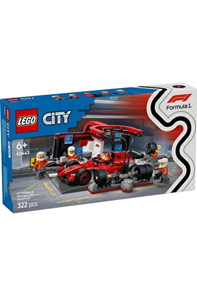 LEGO ® City - Boxa si mecanici F1 cu masina Ferrari (60443)