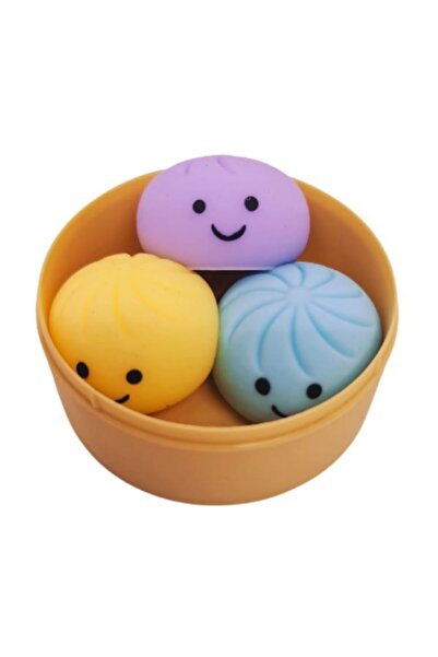 SHOP LIKE A PRO Set 3 mini dumpling squishy 3 cm fiecare, jucarie antistres i...