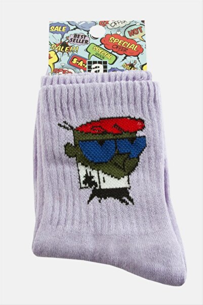 ZERO LAND Nhrhls Man with Glasses College Socks 8*28C (113839) - Lilac