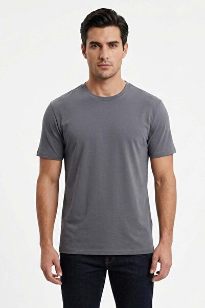 Uki FÜME Comfort Fit Bisiklet Yaka Basic T-Shirt