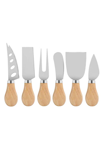 LILY Set of 6 cheese knives with wooden handle