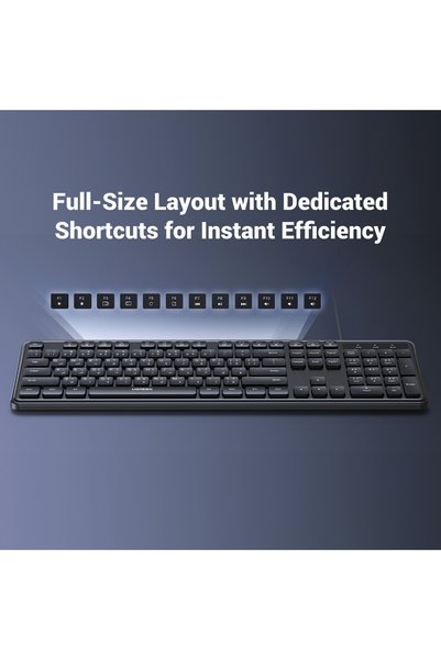 Ugreen Wired Keyboard, USB,K331 Black
