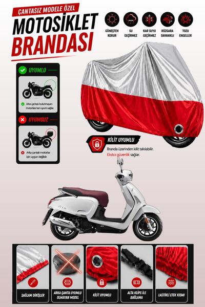 Cemku Twin غطاء محرك متوافق مع Kymco Like 50 باللون الرمادي من الأعلى والأحمر...