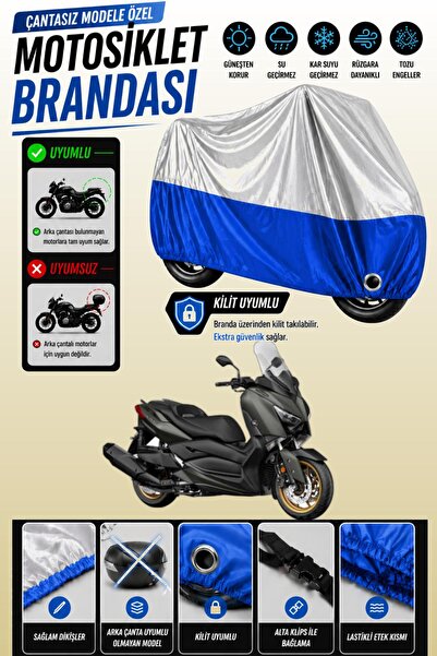 Cemku Twin غطاء محرك متوافق مع ياماها X-Max 400 باللون الرمادي من الأعلى والأ...