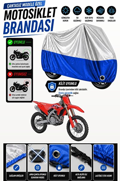 Cemku Twin غطاء محرك متوافق مع هوندا CRF 450 R باللون الرمادي من الأعلى والأز...