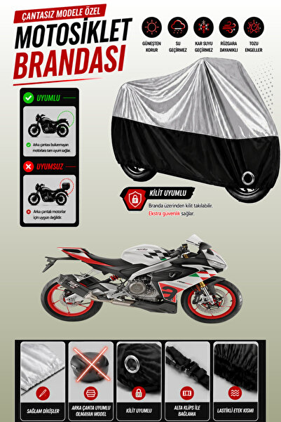 Cemku Twin غطاء محرك متوافق مع Aprilia RS 660 باللون الرمادي من الأعلى والأسو...