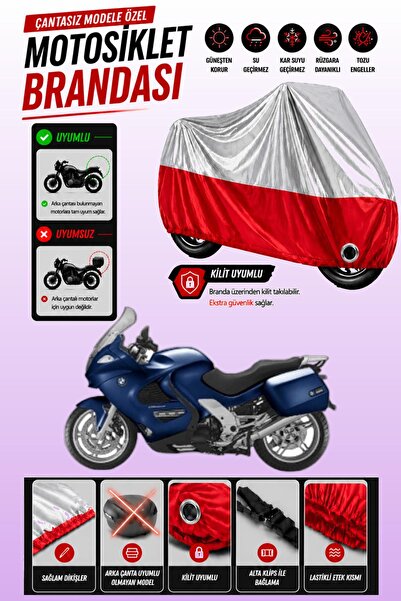Cemku Twin غطاء محرك متوافق مع سيارة BMW K 1200 GT باللون الرمادي من الأعلى و...