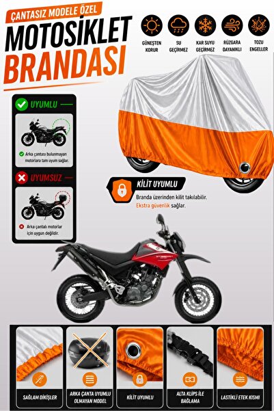 Cemku Twin غطاء محرك ياماها XT 660 X باللون الرمادي من الأعلى والبرتقالي من ا...
