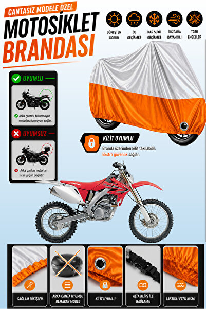 Cemku Twin غطاء محرك متوافق مع هوندا CRF 250 X باللون الرمادي في الأعلى والبر...