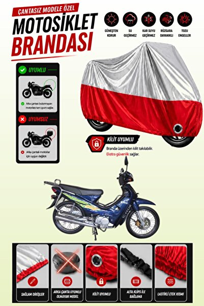 Cemku Twin Top Gray - Bottom Red Steel Engine Cover 110 Compatible Engine Cov...