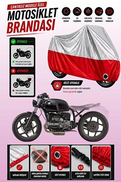 Cemku Twin Top Gray - Bottom Red Bmw R 65 Compatible Engine Cover, Rear Bag N...