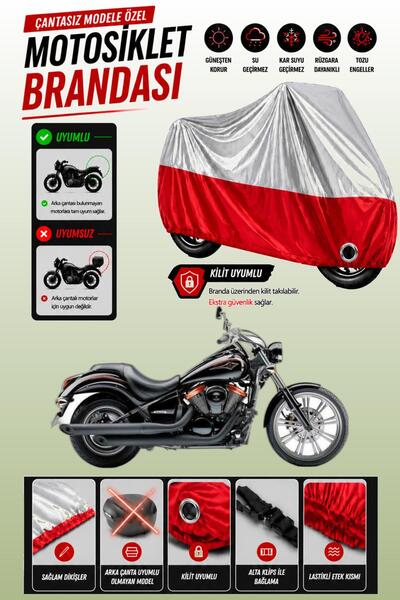 Cemku Twin Top Gray - Bottom Red Kawasaki Vn 900 Custom Special Compatible En...