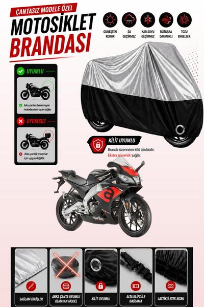Cemku Twin غطاء محرك متوافق مع Aprilia RS 125 باللون الرمادي من الأعلى والأسو...