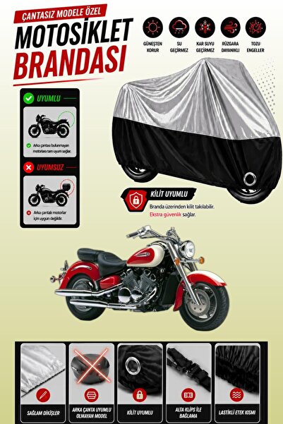Cemku Twin Top Gray - Bottom Black Yamaha Royal Star Xvz 1300 Compatible Engi...