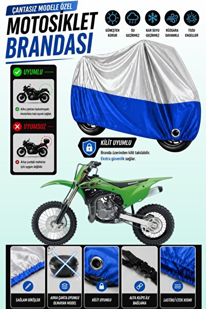 Cemku Twin غطاء محرك متوافق مع كاواساكي KX 85 باللون الرمادي من الأعلى والأزر...