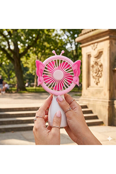 Livava Kelebekli Şarjlı El Vantilatörü 3 Kademeli Masaüstü Taşınabilir Mini Fan