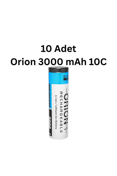 Orion 18650 3.7V 3000 mAh 10C Li-ion Pil - 10 ADET