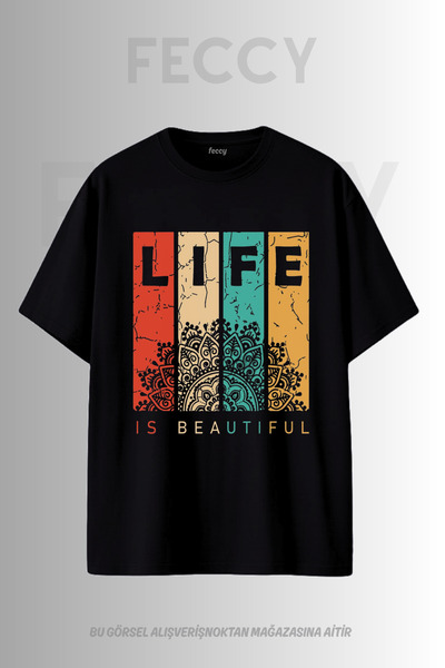 FECCY Premium Life Printed Hunter Theme Unisex Oversize Γυναικείο T-Shirt Ανδ...