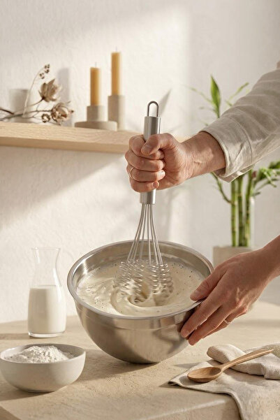 Kitchen Life مضرب بيض كبير الحجم من الستانلس ستيل من سلسلة بروفيشناليا الخاصة...
