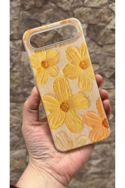 Vip Case Tecno Spark Slim Uyumlu Sarı Çiçek Desenli Şeffaf Darbe Emici Kamera...