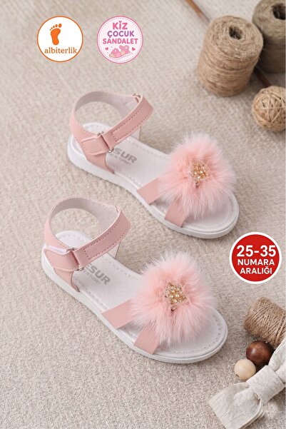 AlbiShoes Devojčice sandale sa pomponima, resicama i kamenčićima, letnje sand...
