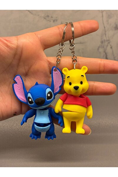 Edoka Tasarım Flexi Stitch ve Winnie the Pooh Karakter Figürlü Anahtarlık