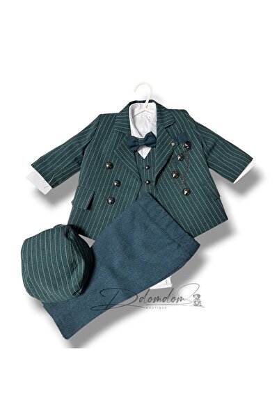 Domdom Boutique Luca suit with Striped, bulging buttons and accessories, Emer...