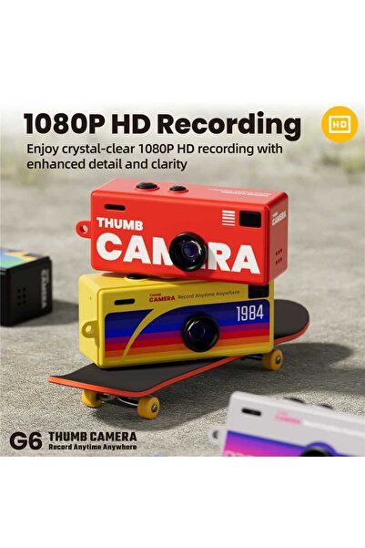 beemen G6 Thumb Camera Mini Anahtarlık Kamera 1080P HD Video Kayıtlı Retro Tasarım Taşınabilir Mini Dijital Kamera