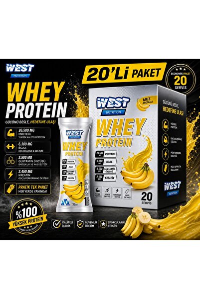 iyva West Nutrition Whey Protein Tozu MUZ Aromalı 20 Servis Saşe 720 gr.