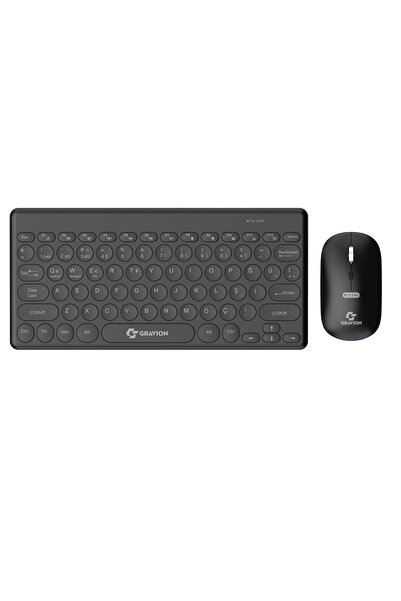 Gravion KM-BT37 Kablosuz Klavye Mouse Set Siyah – Bluetooth + 2.4GHz Wireless...