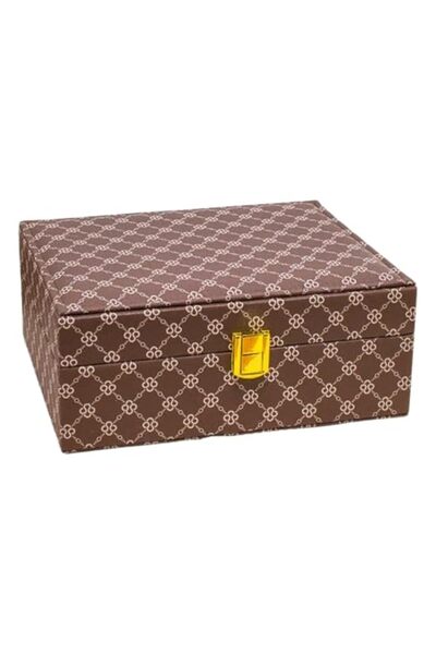 Generic Elegant Portable Jewellery Box for Earrings Necklace Ring Watch Storage
