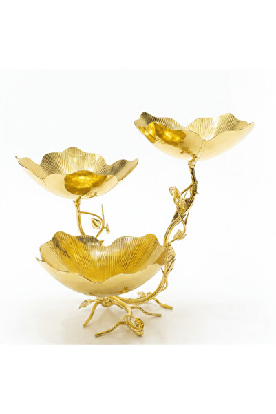 AKDC Pilsco Premium Gold Leaf Design 3-Tier Fruit Serving Stand – Elegant Dis...