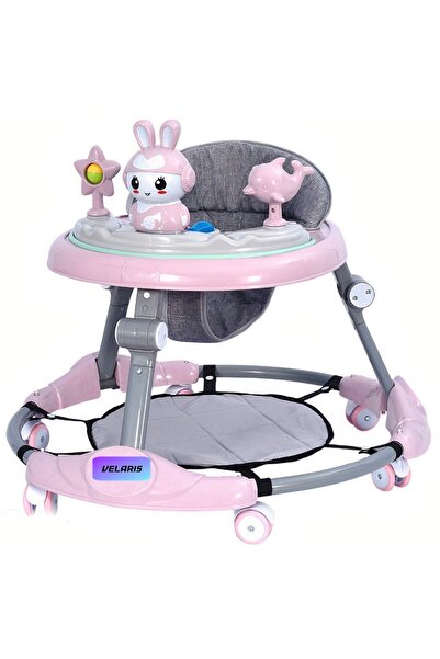 Velaris Adjustable Pink Bunny Walker - Safe Support for First Steps