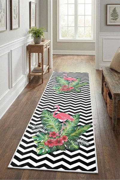 Monnhein Zigzag Flamingo2 Göbek Μοντέρνα Ψηφιακή Εκτύπωση Πλένεται Αντιολισθη...