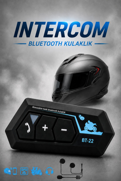 Abbruch Kablosuz Motosiklet Kask Kulaklığı Bluetooth Intercom Seti Su Geçirmez