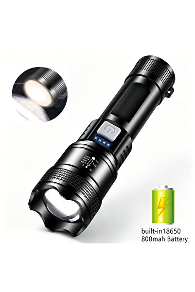 Choice6 مصباح يدوي LED قابل لإعادة الشحن من Heinast مع ضوء COB بقوة 100000 لو...