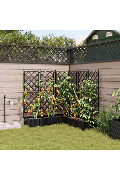 vidaxl Vaza pentru Gradina 5 pcs Negru 120 x 120 x 126 cm Plastic