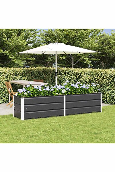 vidaxl Jardiniera Antracit 195 x 50 x 45 cm Otel Galvanizat