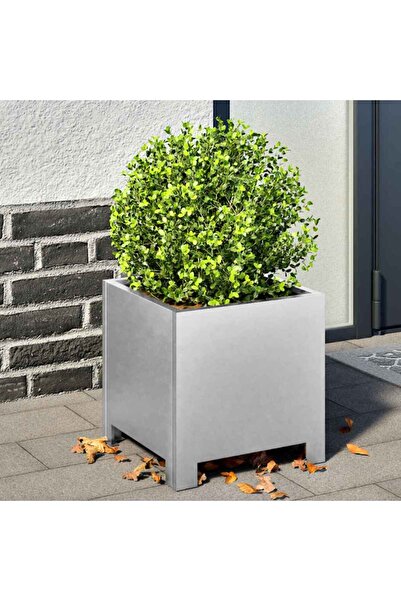 vidaxl Jardiniera de gradina, 30x30x30 cm, otel galvanizat