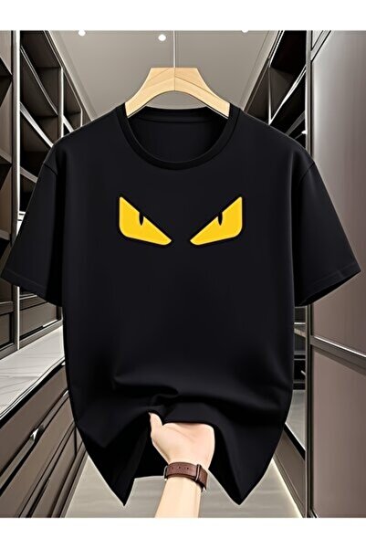 yiou trendy clothing تي شيرت رجالي أسود من Sovae بتصميم جرافيكي بسيط وجذاب