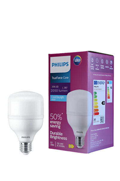 Philips 20W Torch LED Ampul 6500K Beyaz Işık E27 Güçlü Işık Ev Salon Aydınlatma