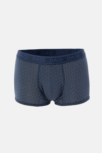 Dagi Dark Blue Patterned Micro Modal Boxer