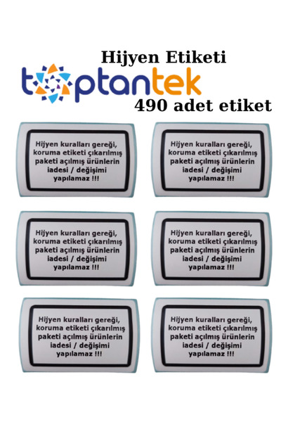 TOPTANTEK Hijyen Etiketi Koruma Bandı Toplam 490 Adet