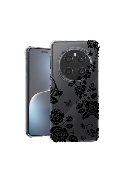 bestcase Αντικραδασμική Θήκη για Honor Magic7 Pro, Φλοράλ - Μαύρο Τριαντάφυλλ...