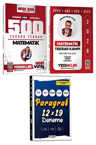 Yediiklim Yayınları Mehmet Bilge Yıldız 2026 KPSS Matematik Tamamı Video Çözü...